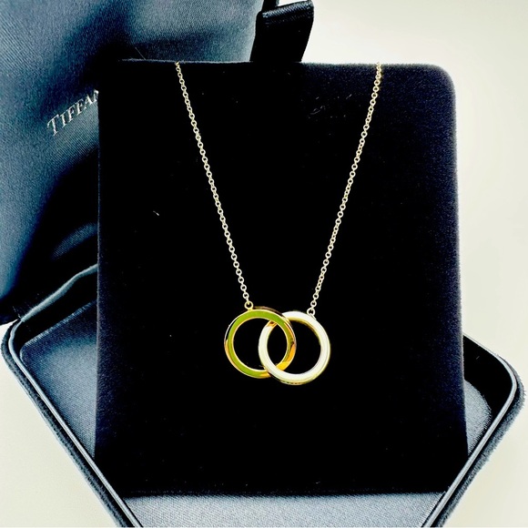 Tiffany & Co 1837 18K Rose Gold & Sterling Silver Interlocking Circles Necklace - Picture 10 of 11